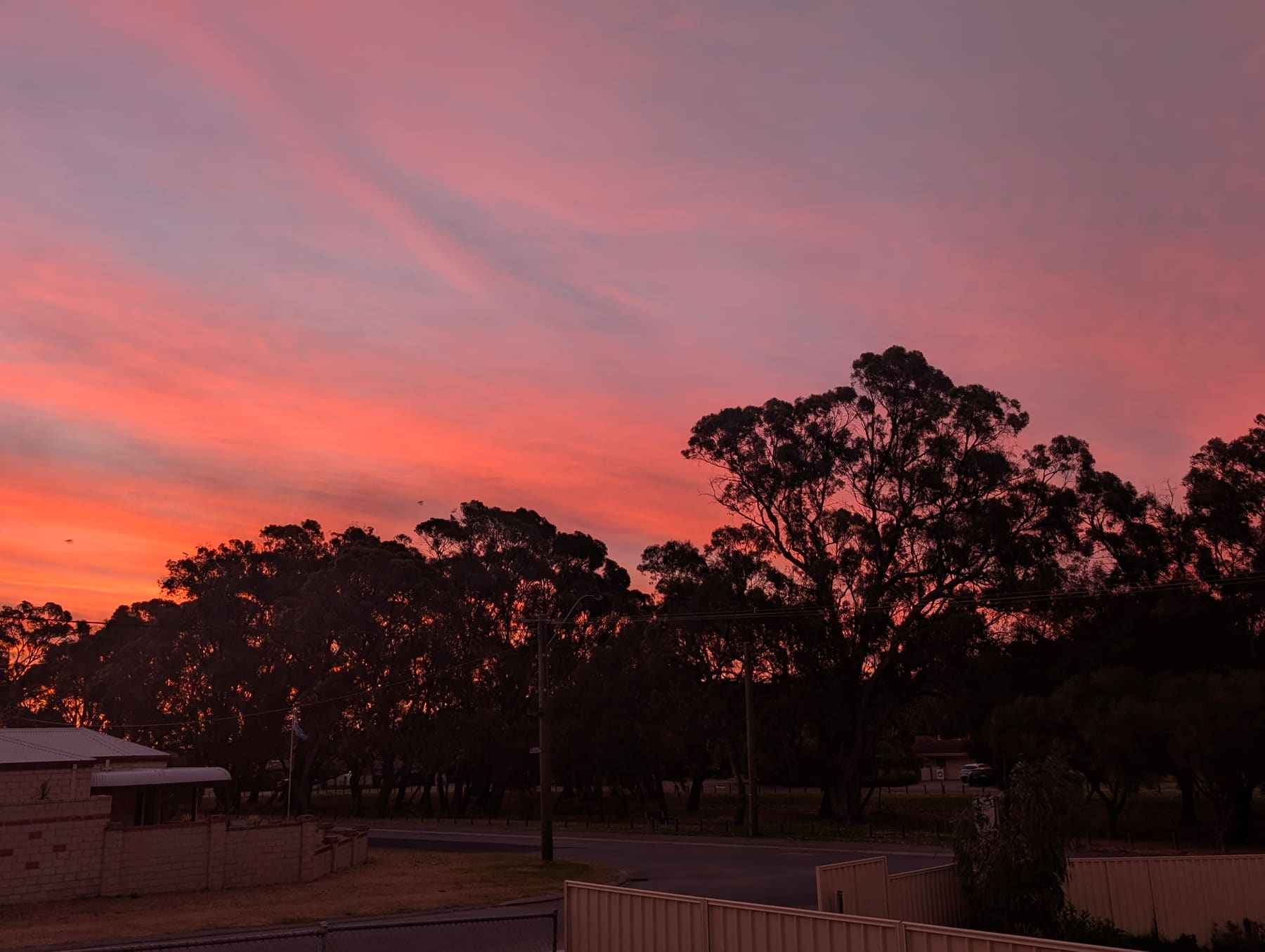 Sunset over a Mandurah street